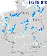 Niederschlagsbilder von Deutschland 19:55 UTC