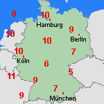 Vorhersage Mo, 15.12. Deutschland