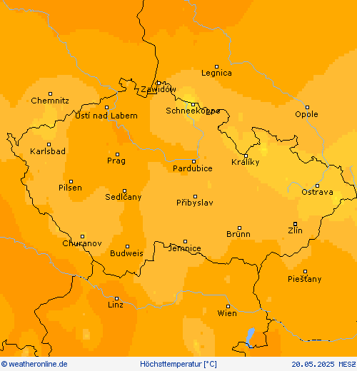 Höchsttemperatur Vorhersagekarten