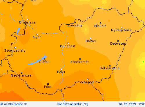 Höchsttemperatur Vorhersagekarten