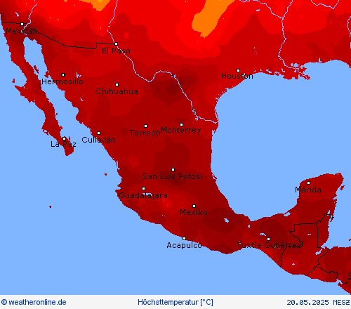 Höchsttemperatur Vorhersagekarten