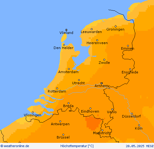 Höchsttemperatur Vorhersagekarten