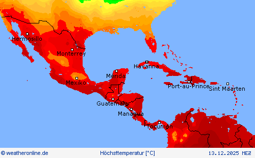 H&ouml;chsttemperatur Vorhersagekarten