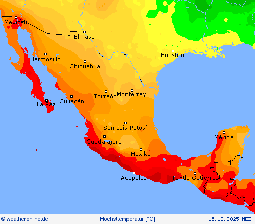 H&ouml;chsttemperatur Vorhersagekarten