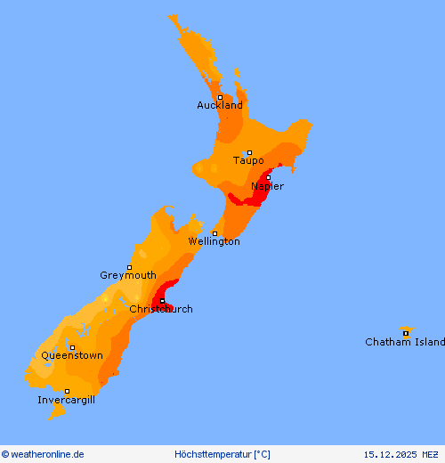 H&ouml;chsttemperatur Vorhersagekarten