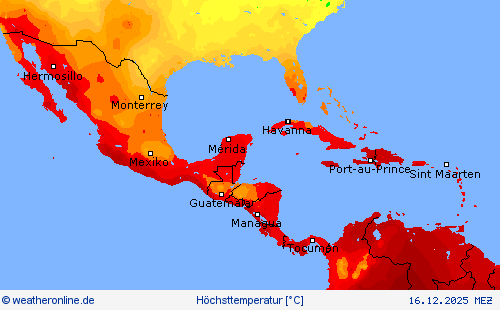 H&ouml;chsttemperatur Vorhersagekarten