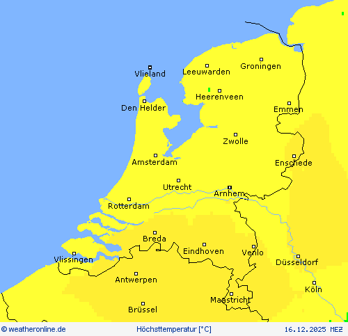 H&ouml;chsttemperatur Vorhersagekarten